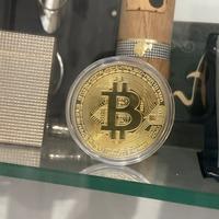 Moneta collezione bitcoin metallo oro plated