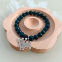 Braccialetto color apatite blu con ciondolo westie