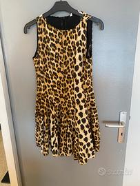 Zara Abito Smanicato Animalier Leopardato Taglia S