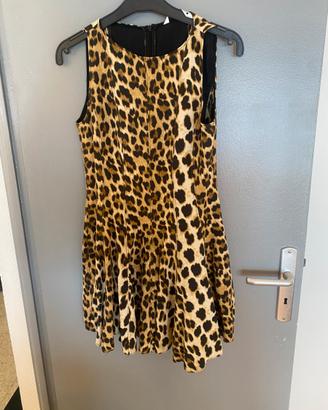 Zara Abito Smanicato Animalier Leopardato Taglia S