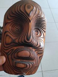 3 sculture d'artista in legno