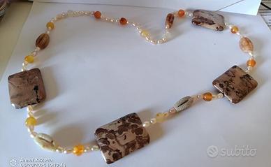 Collana di perle di ostrica e Agata