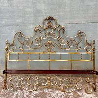 Letto matrimoniale in ottone massiccio anni '50