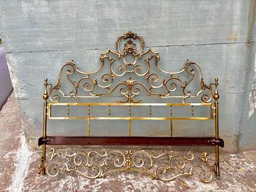 Letto matrimoniale in ottone massiccio anni '50