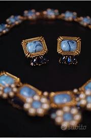 Parure Artigianale Nuvole Blu Placcata Oro 18K