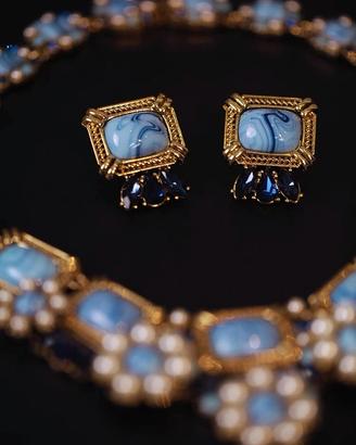 Parure Artigianale Nuvole Blu Placcata Oro 18K