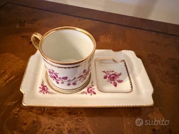 Tazza e posacenere in ceramica Meissen