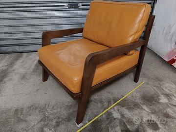 poltrona da arredamento pelle legno