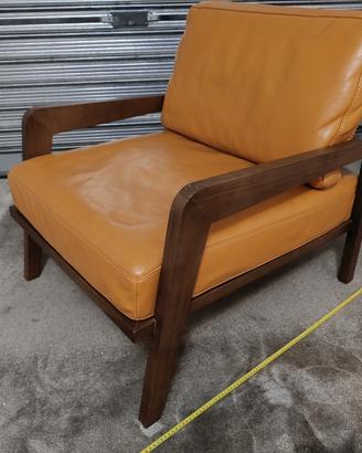 poltrona da arredamento pelle legno