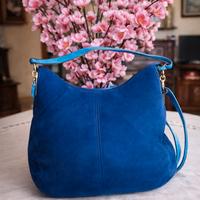 Borsa Carpisa blu scamosciata – a spalla con traco
