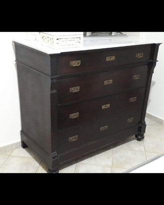 Cassettone vintage con piano in marmo+portaoggetti