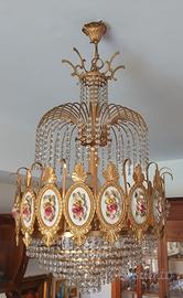 Antiquariato Lampadario in cristallo