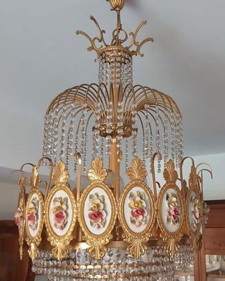 Antiquariato Lampadario in cristallo
