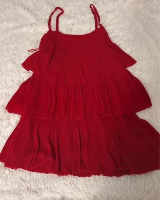 Vestito rosso con frange - Zara