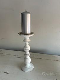 Set 4 candelabri in metallo stile shabby