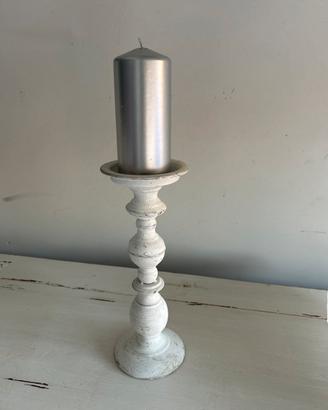 Set 4 candelabri in metallo stile shabby