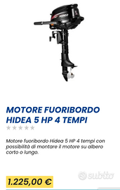 Fuoribordo Idea 5 cv 4 tempi gambo corto