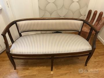 Panca art deco con nuova tappezzeria