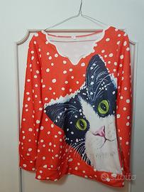 maglia casacca stampa gatto