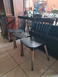 Vintage 3 sedie di design nere
