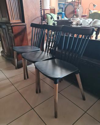 Vintage 3 sedie di design nere