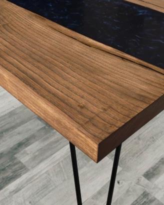 tavolo resina e legno