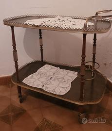 Carrello Bar Vintage Anni 60 con Ruote Tavolino