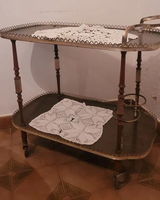 Carrello Bar Vintage Anni 60 con Ruote Tavolino