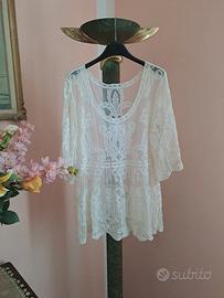 blusa pizzo bianca
