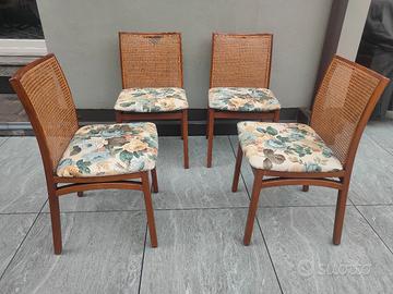 Set 4 sedie vintage in legno