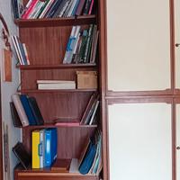 Scaffalatura anni 50 legno con cassetti