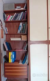 Scaffalatura anni 50 legno con cassetti