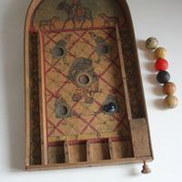 Antico gioco con palline, Flipper legno primi 900