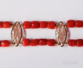 Bracciale Corallo rosso Sardo e oro 750