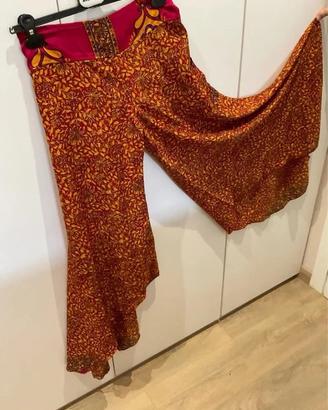 Pantalone donna fantasia gamba ampia STELLE