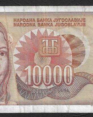 Jugoslavia - banconota circolata da 10.000 Dinari