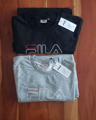 Felpa FILA senza cappuccio taglia XL Nera e Grigia