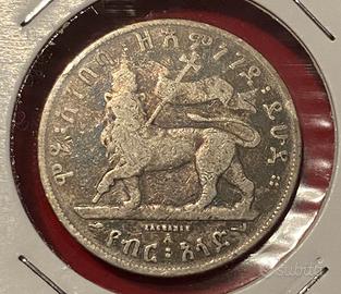 1/4 Birr Etiopia Re Menelik II Argento A044A