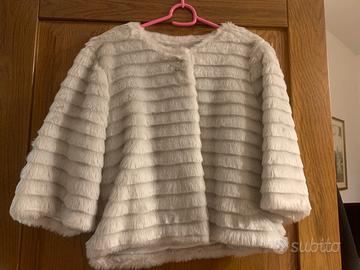 Pelliccia sintetica grigio perla