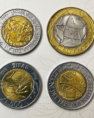 Repubblica Italiana 3 monete lire 500  1 lire 1000