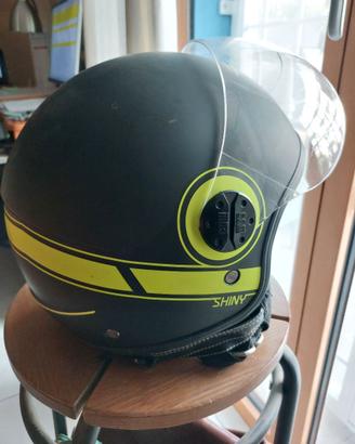 casco Shiny Nero Opaco Verde Fluo taglia S donna