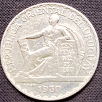 Uruguay . 20 centimos . 1930 argento