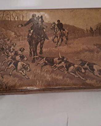 Scatola Latta Lazzaroni Tema "la Caccia" anni 60