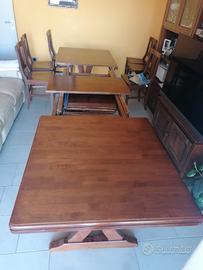 Tavolo con sedie legno massello