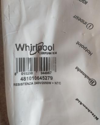 Resistenza NUOVA originale per lavatrice Whirlpool
