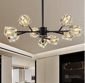 Lampadario moderno in cristallo trasparente K 9