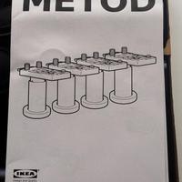 Ikea Metod 4 gambe piedi neri per mobili cucina