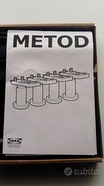 Ikea Metod 4 gambe piedi neri per mobili cucina