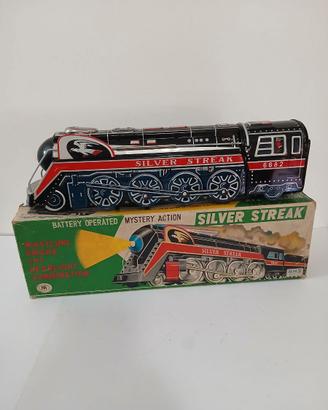Locomotiva latta Silver Streak MT Japan, funziona.