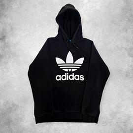 Felpa Adidas nera con logo bianco